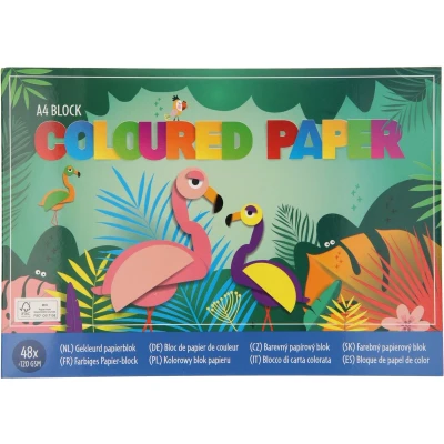 Afbeelding van Gekleurd Knutselpapier A4, 48 vel