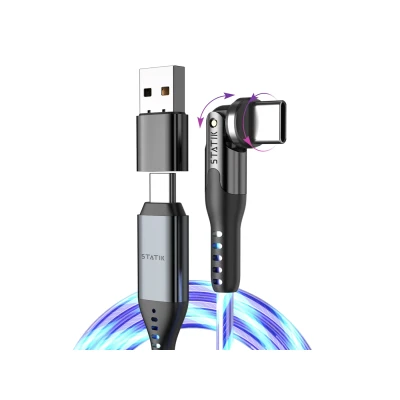 Afbeelding van Statik 360 draaibaar &amp; oplichtend USB Câble C 0,9m (1 m), kabel