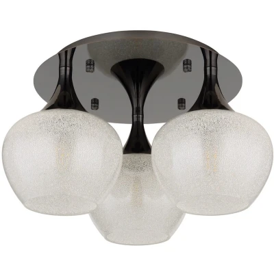 Afbeelding van Globo Antraciet plafondlamp Maxy met wit glas 3 lichts Ø 45cm 15548 3DK