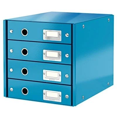 Afbeelding van Leitz Ladekast, 4 Laden, A4, Click And Store, 60490036 Blauw