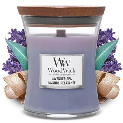 Afbeelding van Woodwick Kaars Lavender Spa Medium