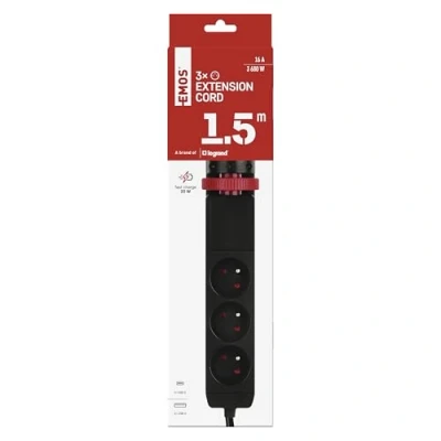 Afbeelding van EMOS Verticale stekkerdoos 3 voudig met 2x USB A poort en 1x C poort, snel opladen, meervoudige tafelklem schakelaar, 1,5 m kabel mm2, verhoogde aanraakbeveiliging, voor