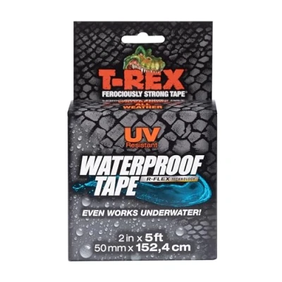 Afbeelding van Grootte van de waterdichte T Rex tape: 48 mm x 152 mm, met R Flex technologie. Een sterke tape die onder water werkt, verzegelt en repareert lekken, zwart.