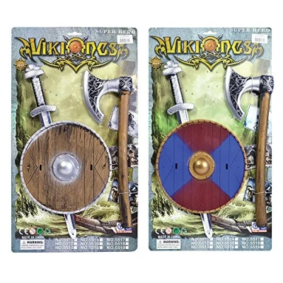 Afbeelding van Bristol Novelty BA404 Viking zwaard/schild en bijl set, Unisex Volwassene, One Size