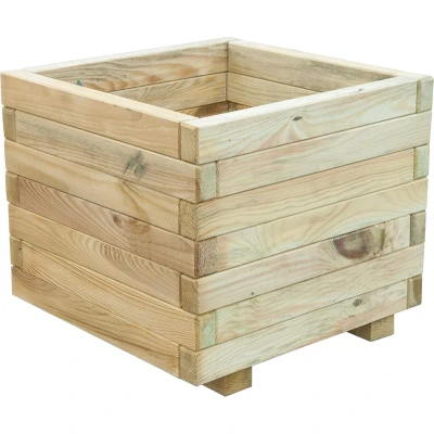 Afbeelding van Intergard Bloembak plantenbak hout vierkant grenen 50x35x50cm