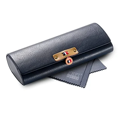 Afbeelding van FEFI Hoogwaardige hardcase brillenkoker in lederlook, koffiebruin, M