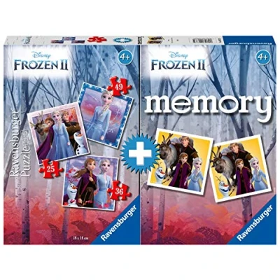 Afbeelding van Ravensburger Frozen 20673 5 multipack memory en puzzel van 2, spel voor kinderen, aanbevolen leeftijd 4+