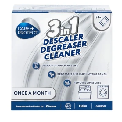 Afbeelding van CARE+PROTECT 35602749 Care + Protect 3 in 1 Kalkverwijderaar combineert effectief ontkalken, ontvetten en ontsmetten één product 12 maanden levering *2, Maxi Pack,24 zakjes