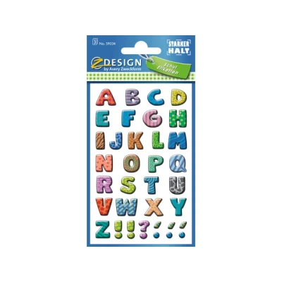 Afbeelding van Avery Av 59334 Letteretiket Z Design School Pakje A 3 Vel Bont Gekleurd