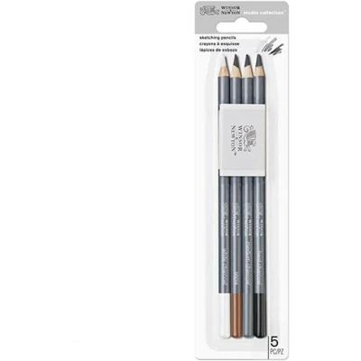 Afbeelding van Winsor &amp; Newton Collection 4 Schetspotloden + Gum