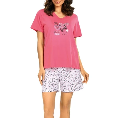 Afbeelding van Comtessa Dames Shortama Zomer Pyjama Katoen Roze Maat 38