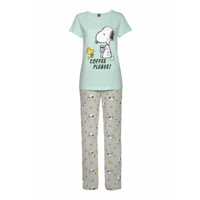 Afbeelding van PEANUTS Pyjama geel / grijs mintgroen wit