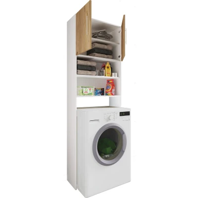 Afbeelding van VCM Houten Overkast Wasmachine Wasmachinekast Jutas