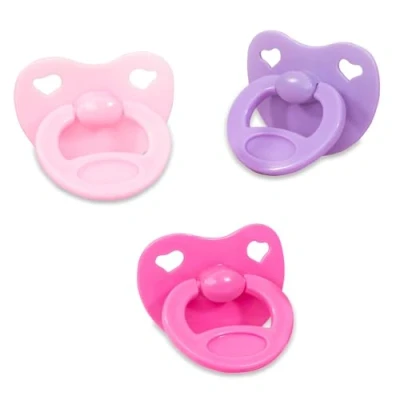 Afbeelding van Bayer Design 79104AA Fopspeenset voor babypoppen, fopspeen, Poppenaccessoires, 3 verschillende kleuren
