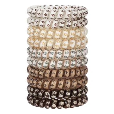 Afbeelding van JessLab Spiraal haarbanden, 10pcs Diverse Sporenloze Leuke Plastic Spoel Paardenstaarthouders, No Damage Haaraccessoire voor Vrouwen en Meisjes, Mix Color 9