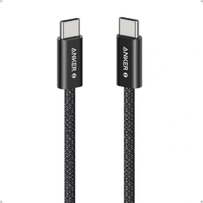 Afbeelding van Anker Zolo USB C naar kabel, gevlochten en vuilvrije type snellaadkabel, slanke connector, voor iPhone 16 serie, MacBook (240W) (zwart, 0,9 m)