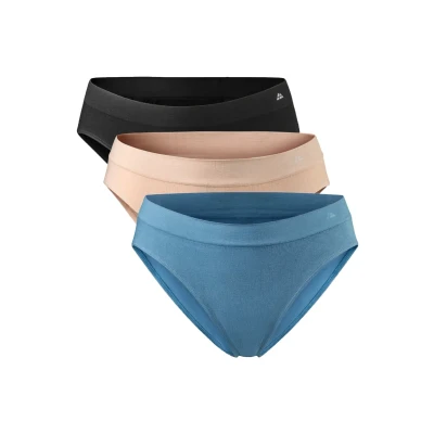 Afbeelding van Danish Endurance Seamless 3 PACK Slip, Dames, Maat: Medium, Multicolor black blue nude beige