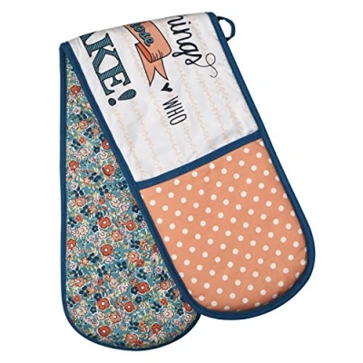 Afbeelding van Premier Housewares Oven Handschoen 100% Katoen Handschoenen Dubbele Mitt Multi Gekleurde Hittebestendige Proof 83 X 18 2