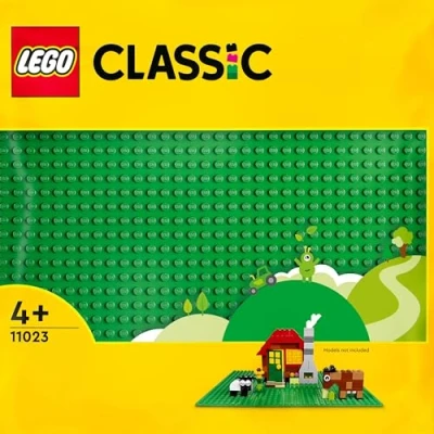 Afbeelding van LEGO Classic Groene Bouwplaat, Vierkant 32x32 Stud Bouw en Displaybord Blokken, Cadeau voor Jongens Meisjes 11023