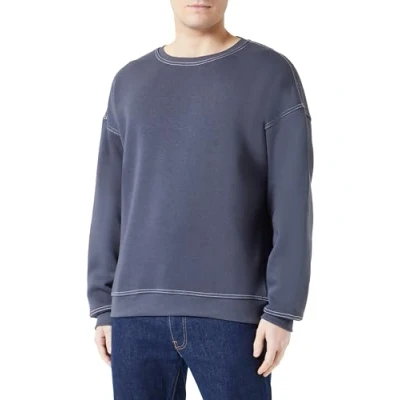 Afbeelding van Trendyol Antraciet Oversized/Wide Cut Contrast Stitch Gedetailleerde Ronde Hals Sweatshirt Tmnaw24Sw00011