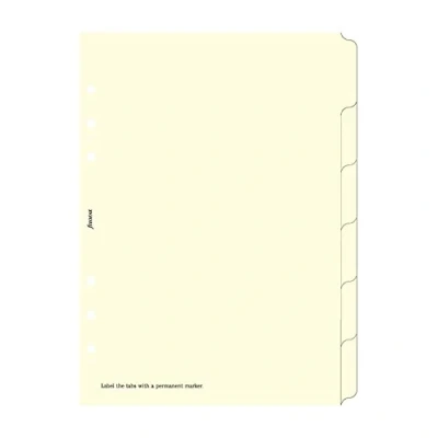 Afbeelding van Filofax vulling A5 blanco tabbladen crème