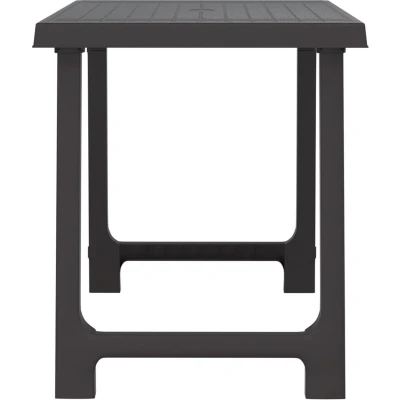 Afbeelding van Campingtafel hout look 79x56x64 cm PP antracietkleurig