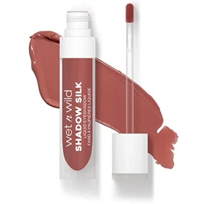Afbeelding van Wet n Wild Shadow Silk Liquid Eyeshadow, Hoog Gepigmenteerde Vloeibare Oogschaduw met Glinsterende Finish, Droogt Snel, Gemakkelijk Aan te brengen Toverstaf Applicator, Mauve Over Pink Tint