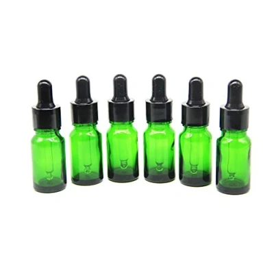 Afbeelding van Yizhao Groen Glazen Druppelflesje 10ml, met Pipet Druppelaar, voor Essentiële olie, Aromatherapie, Cosmetica, Laboratorium, Apotheek, Reizen, Massage 12 Stuks