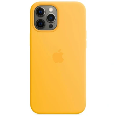 Afbeelding van Origineel Apple iPhone 12 Pro Max MagSafe Hoesje Siliconen en TPU (zacht) Softcase/Backcover Geel Telefoonhoesje