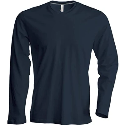 Afbeelding van Heren T shirt met lange mouwen en ronde hals, licht nauwsluitend, in 20 kleuren de maten S, M, L, XL, 2XL, 3XL 4XL, dark grey, L