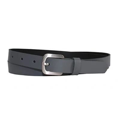 Afbeelding van Vascavi lederen riem echt riem, jeansriem, heupgordel, Made in Germany, 2 cm breed en ca. 0,25 dik, grijs, 100 Gesamtlänge 110