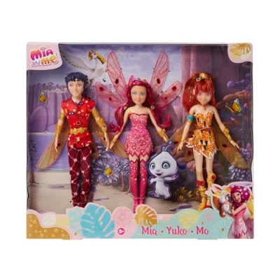 Afbeelding van Simba Mia and Me poppen set, Yuko, Mo, 3 elfen met beweegbare vleugels en poten, kleedpoppen, speelpoppen, vanaf jaar [exclusief bij Amazon]