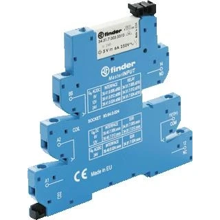 Afbeelding van Finder interfacerelais voet relais masterinput schroefaansluiting 6 2mm 1 wisselcontact 6a 250vac aansluitspanning 12 vac dc 39 41 0 012 5060