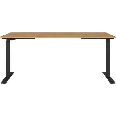 Afbeelding van Germania bureau 7909 582, in Grandson eiken Nb./zwart, EL. hoogte verstelbaar, 180 x 120 80 cm (b h d)
