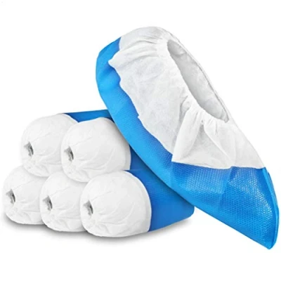 Afbeelding van com four® 50x premium herbruikbare overschoenen 11,9 g per overschoen plastic met antislipzolen schoenen extra sterk en waterdicht in één maat