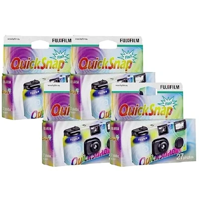 Afbeelding van Fuji Quicksnap wegwerpcamera met flits, beeldmateriaal X tra 400 ASA voor 27 opnames, 4 stuks