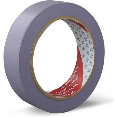 Afbeelding van Technotape afplakband Washi Gold LowTack paars 25 mm rol 50 m