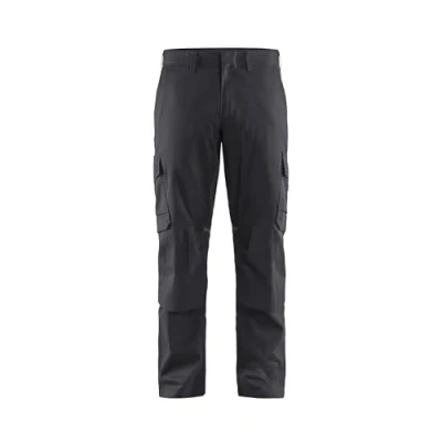 Afbeelding van Blaklader Industrie werkbroek stretch met kniezakken 1448 1832 Medium Grijs/Zwart C50