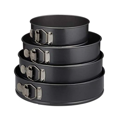 Afbeelding van Relaxdays springvorm set 4 delig Ø 18/24/26/28 cm taartvorm bakvorm