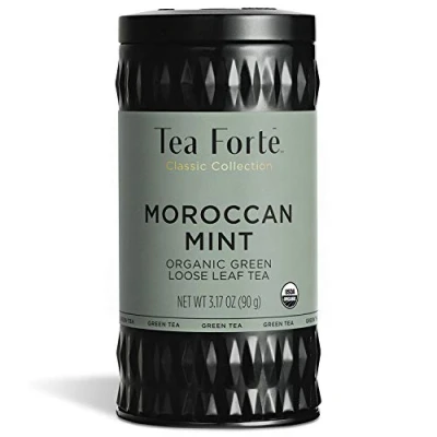 Afbeelding van Tea Forte biologische groene thee, voor 35 50 kopjes, 3,17 ounce losse theebus, Marokkaanse munt