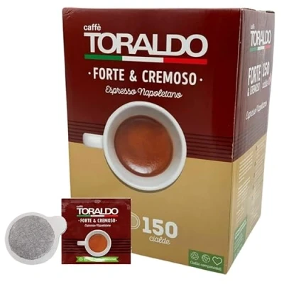Afbeelding van CAFFÈ TORALDO MISCELA FORTE &amp; CREMOSO Box 150 PADS ESE44 7.2g