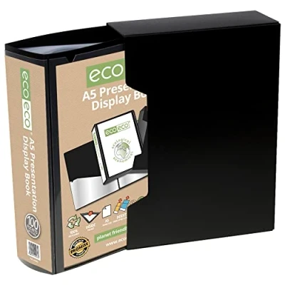 Afbeelding van eco A5 50% Gerecycled 100 Pocket Presentatie Display Boek met Box