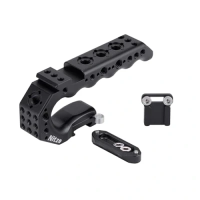 Afbeelding van Nitze NATO Top Handle, Handgreep met Ingebouwde Rail, Quick Release Klem, Rail en Cold Shoe Adapter, Camera Handle voor kooi(Stinger Handle) PA28 A