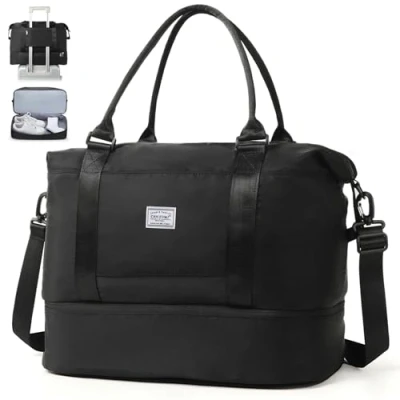 Afbeelding van TANTOMI reistas, handbagage, sporttas voor dames, 46 x 23 32 cm, tas, weekendtas, waterdichte duffle bag, trainingstas, ziekentas, geschikt geboorte, vakantie, camping, 1 4