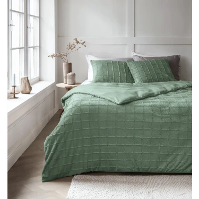 Afbeelding van Dekbedovertrek Teddy 1 Persoons 140x200 Sleeptime Groen