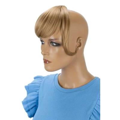 Afbeelding van CAISHA Clip In Verlenging Haarverlenging Pony Voorhoofd Franje Natuurlijk Haarstukje Donkerblond F7 2
