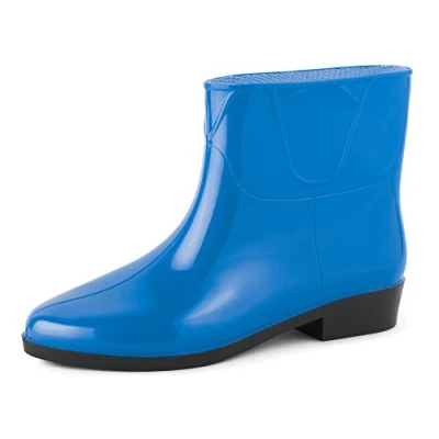 Afbeelding van Ladeheid Dames Regenlaarzen Korte Rubberen Laarzen PVC LA ZT Meduza Blauw 7M 39