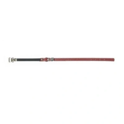 Afbeelding van Kattenhalsband met bel leer rood 23,5 28 cm