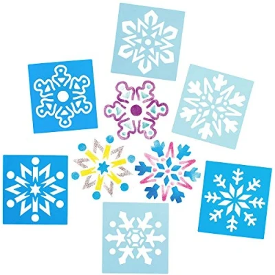 Afbeelding van Baker Ross AX404 Wasbare Sneeuwvlok Stencils Pakket Van 8, Schilder Benodigdheden Voor Kunst En Ambachtsprojecten Kinderen