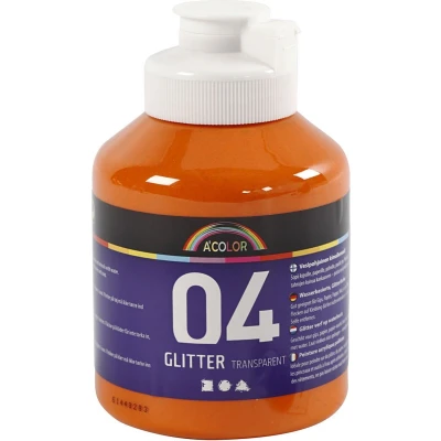Afbeelding van Creativ Company Acrylverf Glitter voor Kinderen Oranje, 500ml